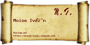 Moise Iván névjegykártya